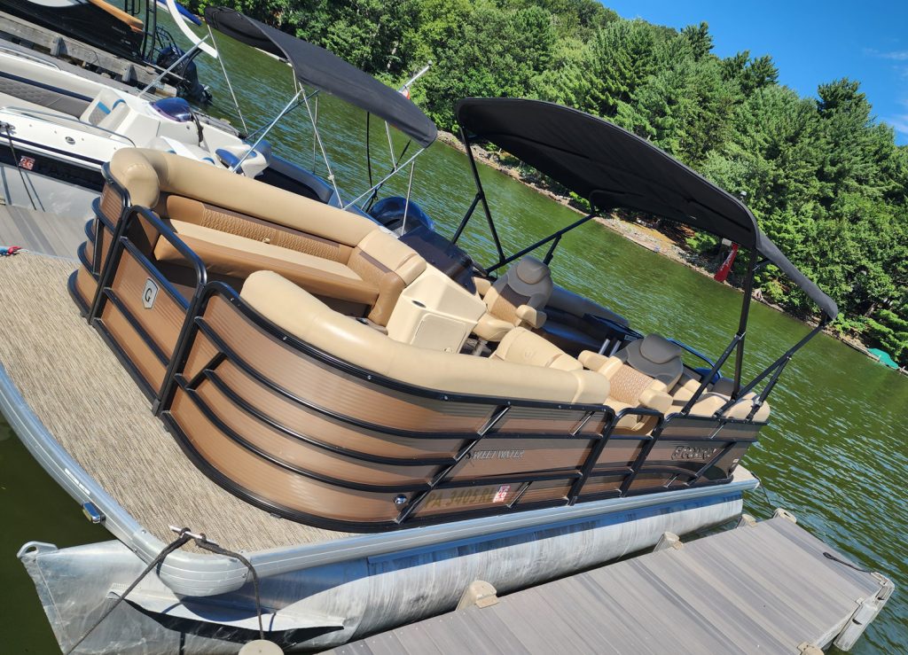 Boat at the marina on Lake Wallenpaupack